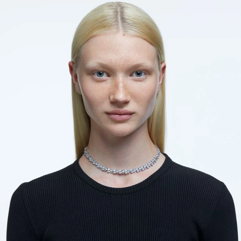 2025 جديد مصفوفة التنس الأبيض قلادة الكمثرى قطع الفاخرة المرأة اكسسوارات مجوهرات هدية الزفاف