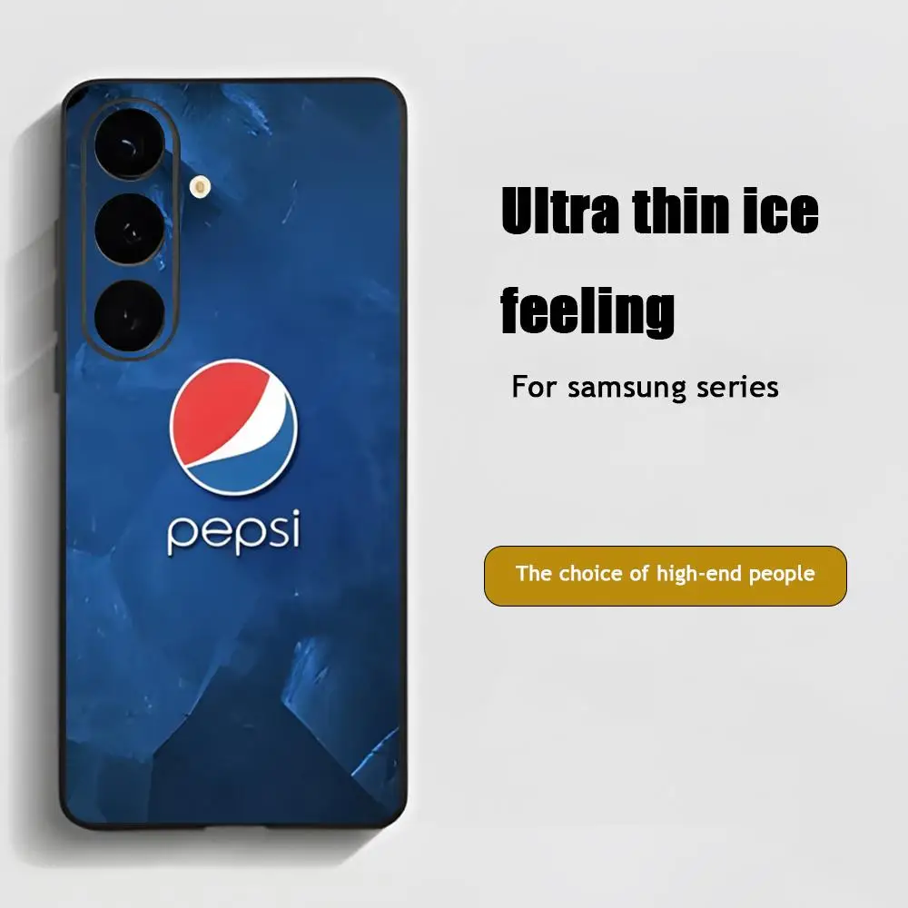 Brand P-pep-SI COLA Cool Phone Case For Samsung Galaxy S25 S24 S23 S22 S21 S20 Plus Ultra Note20 Soft Black