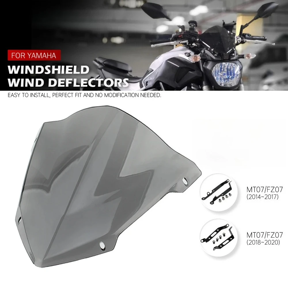 

Для YAMAHA MT07 FZ07 MT-07 FZ-07 FZ MT 07, лобовое стекло, аксессуары для мотоциклов, дефлекторы ветра, передняя панель лобового стекла