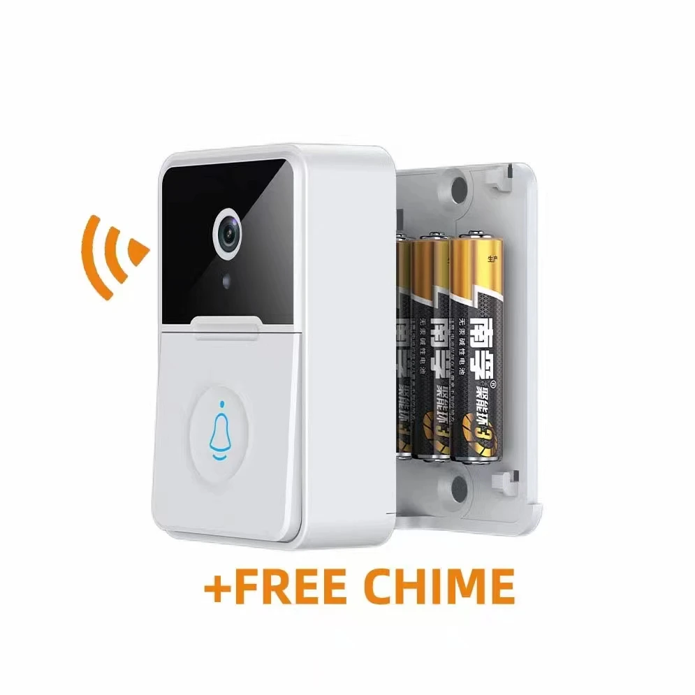 AAA Battery Power Cloud Storage Wireless WIFI Doorbell With Chime Visual Door Phone  Intercom Peephole Viewer