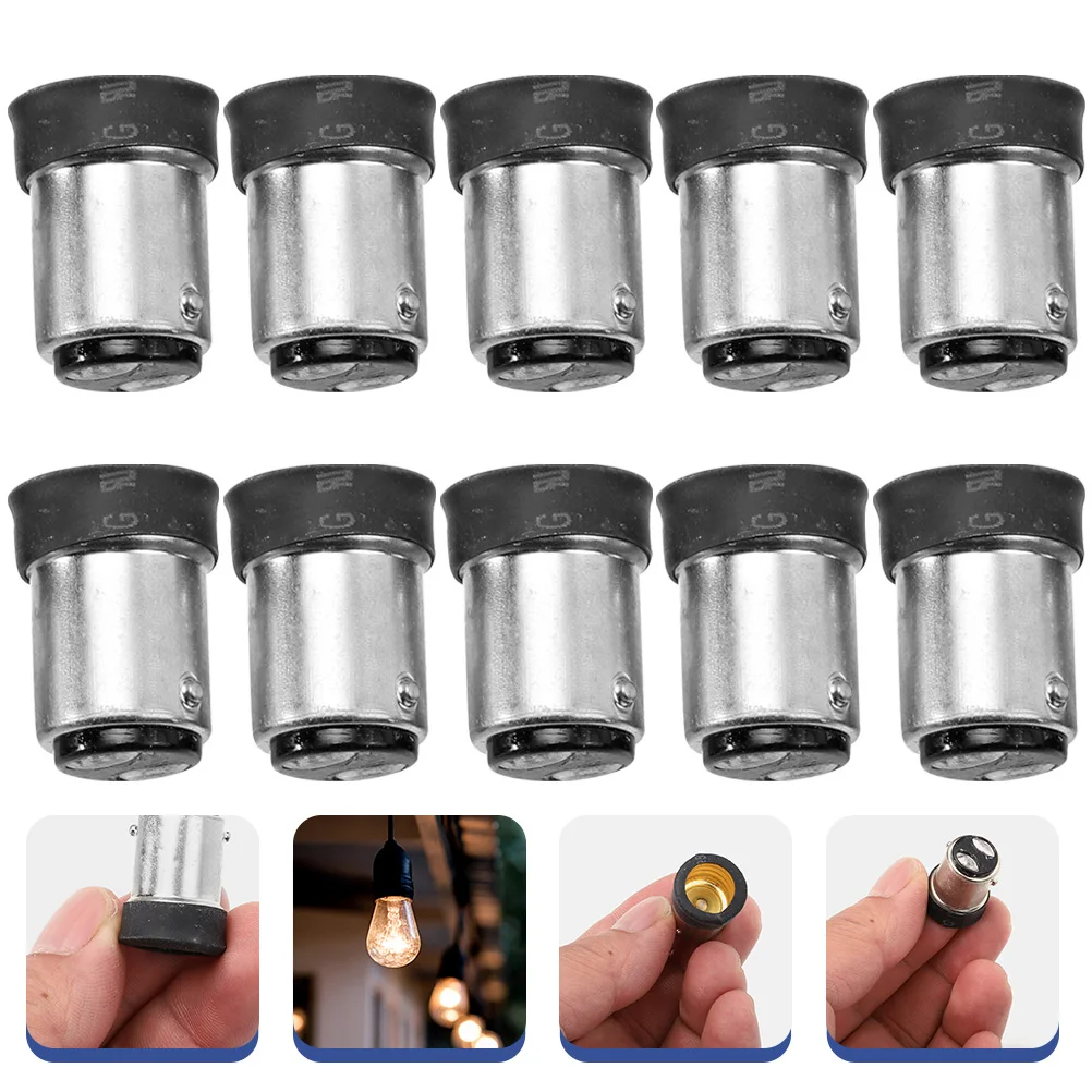 

10pcs B15 to E14 Lamp Holder Adapter Black Screw Fit Small Size High Temp Resistance Light Bulb Socket Converter for Garage