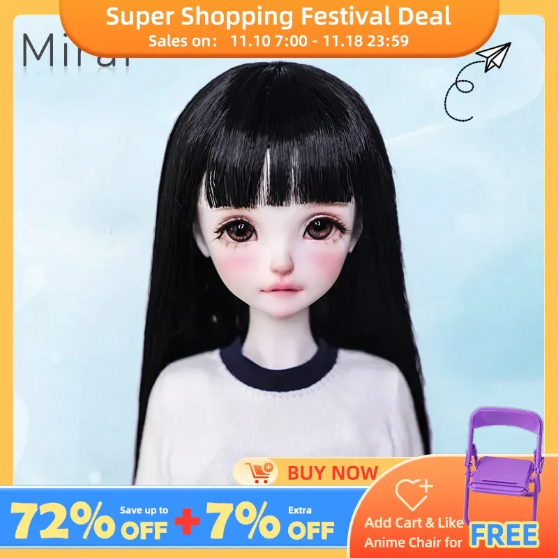 Shuga Fairy Mirai 1/5 BJD Doll Ruoguan Body long Black Hair Swimmer Girl Facial Features Of Juvenile Sense Resin Joint Doll