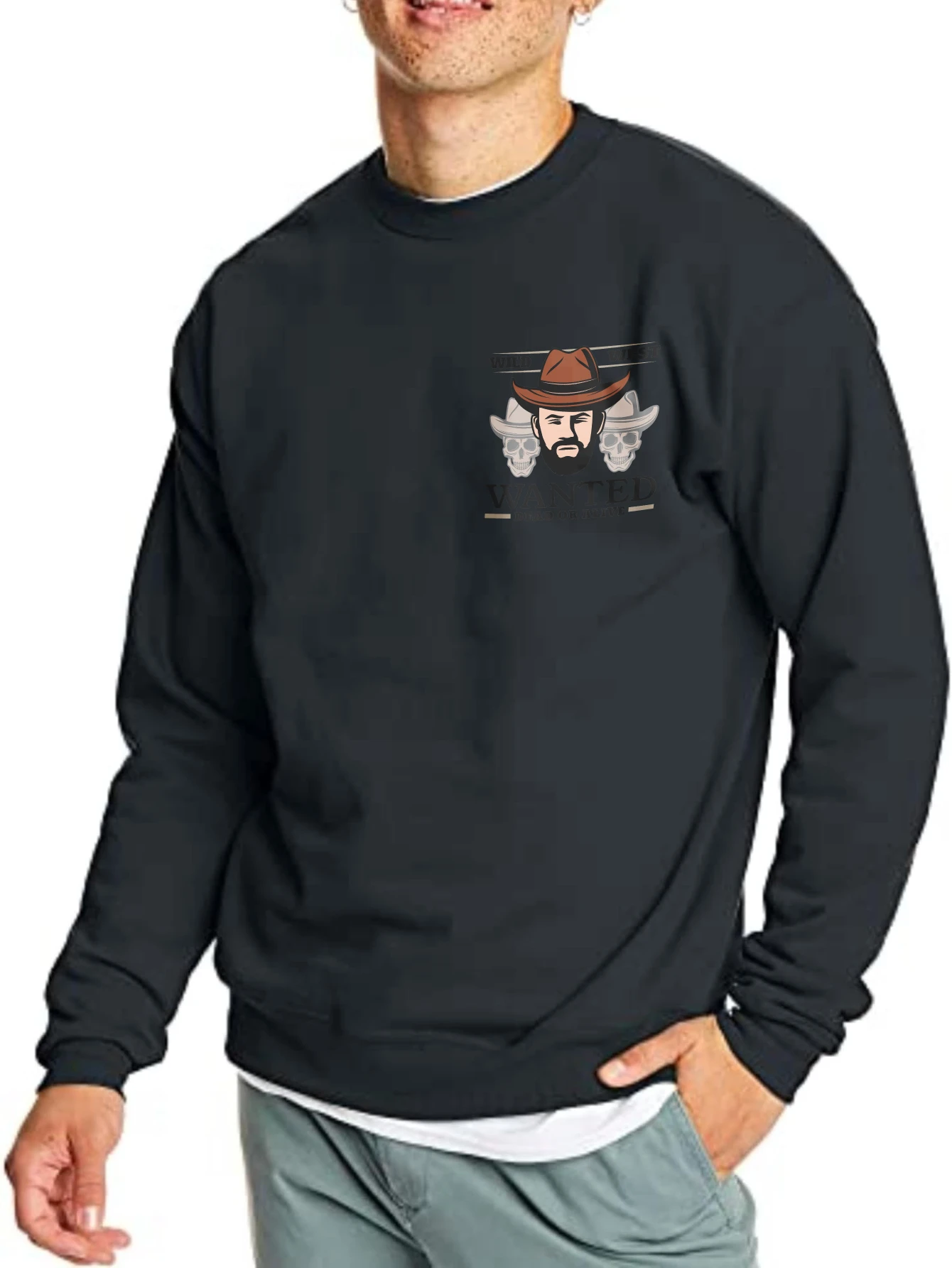 

Мужские футболки, удобная повседневная осенняя футболка с длинными рукавами в ковбойском стиле с принтом крыльев, мужская одежда в стиле хип-хоп