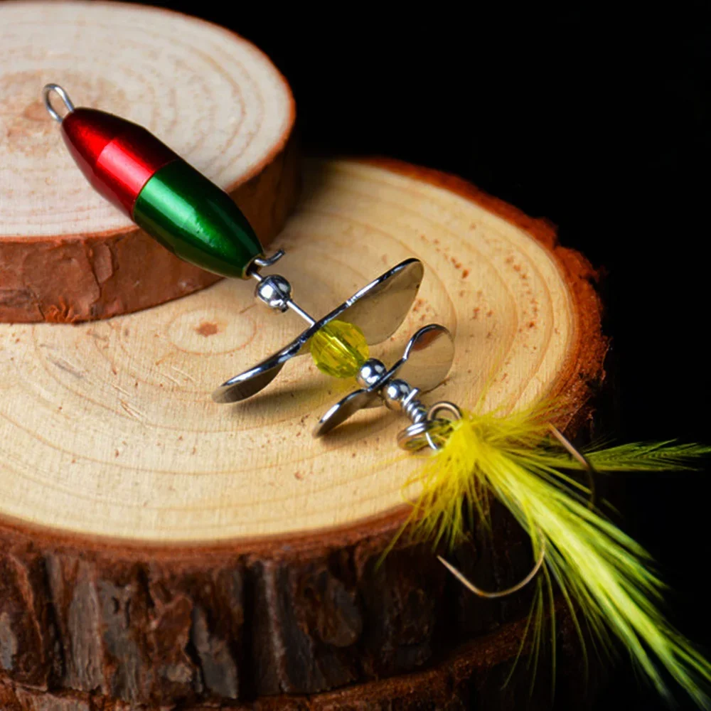 Rotierender Spinner-Pailletten-Angelköder, 10 g, 7 cm, Wobbler-Köder mit Feder, Angelgerät für Barsch, Forelle, Barsch, Hecht