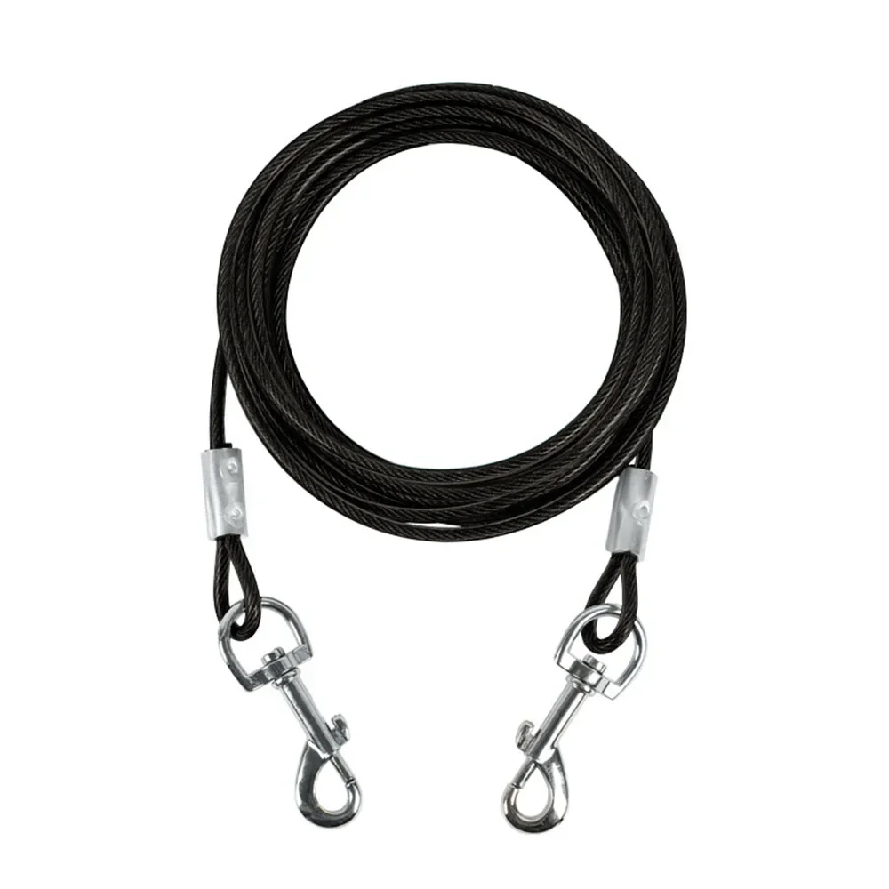 Outdoor-Hundebindekabel 3m/5m/10m Hundeleine Stabiles Haustier-Stahlseil mit PVC-Beschichtung für Camping Garten Boden