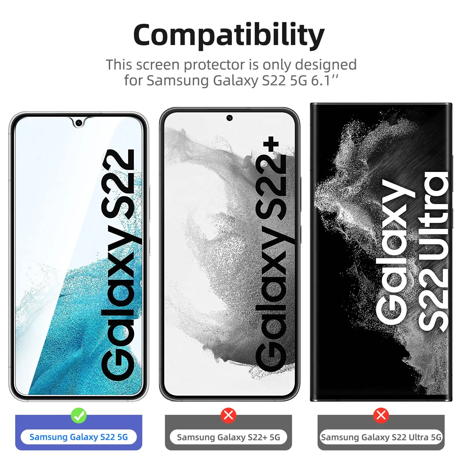 Displayschutzfolie für Galaxy S22 Samsung, gehärtetes Glas, Fingerabdruck-Entsperrung, HD-Kristall, 9H, 0,22 mm hoch, Aluminiumgehäuse, freundlich – Detail 6