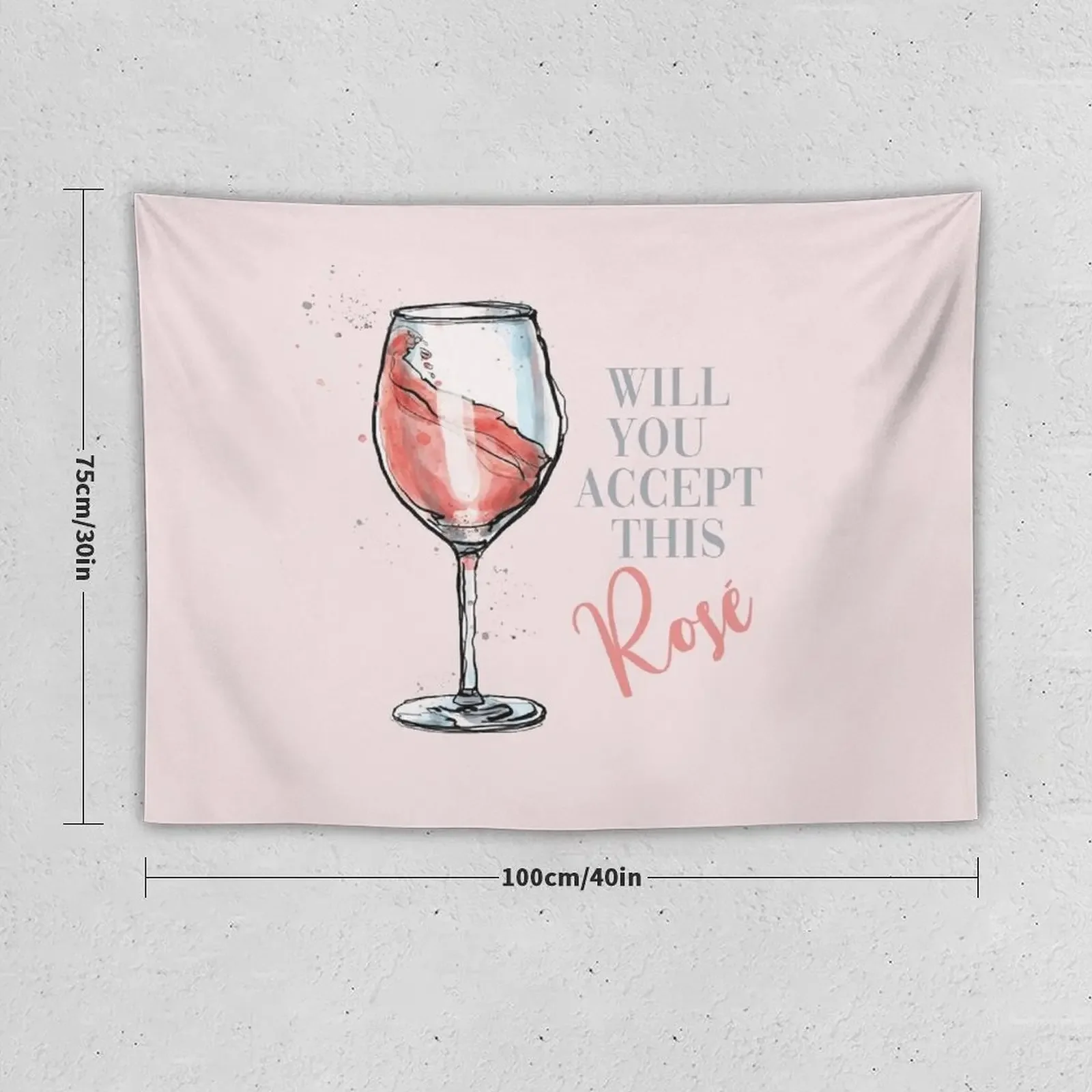 Will You Accept This Rosé? Tapestry Decoration For Rooms Room Aesthetic Decor Room Decor Aesthetic Tapestry