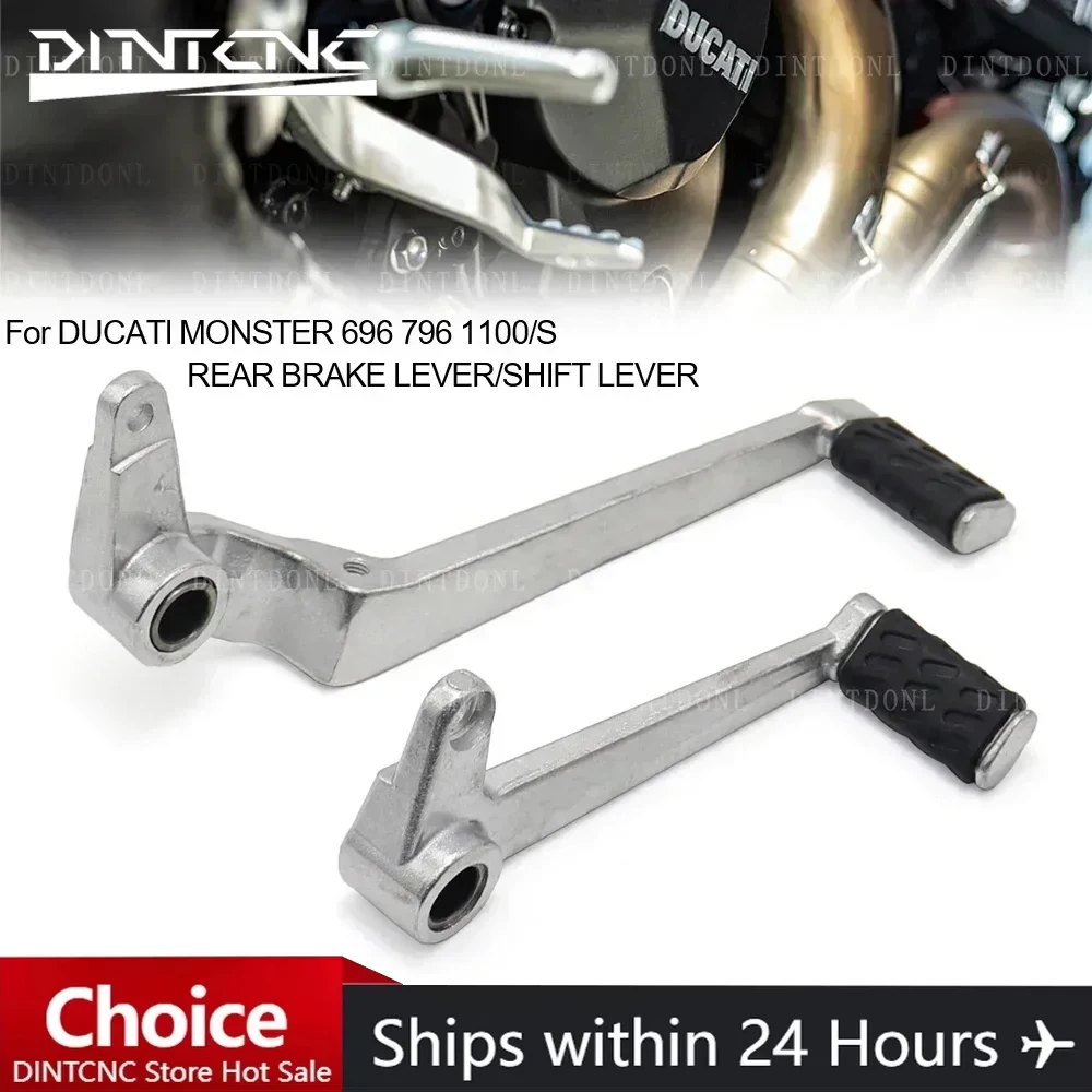 Palanca de cambio de marchas, Pedal trasero de freno derecho para DUCATI Monster 696 796 1100/S, accesorios para motocicleta, palanca de cambios de embrague, varilla izquierda