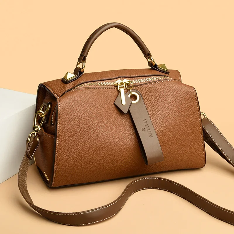 

Luxury Vintage Leather Clutch Bag Paris Fashion Minimalist Crossbody Tote Elegant Solid Color Handbag For Trendy Women