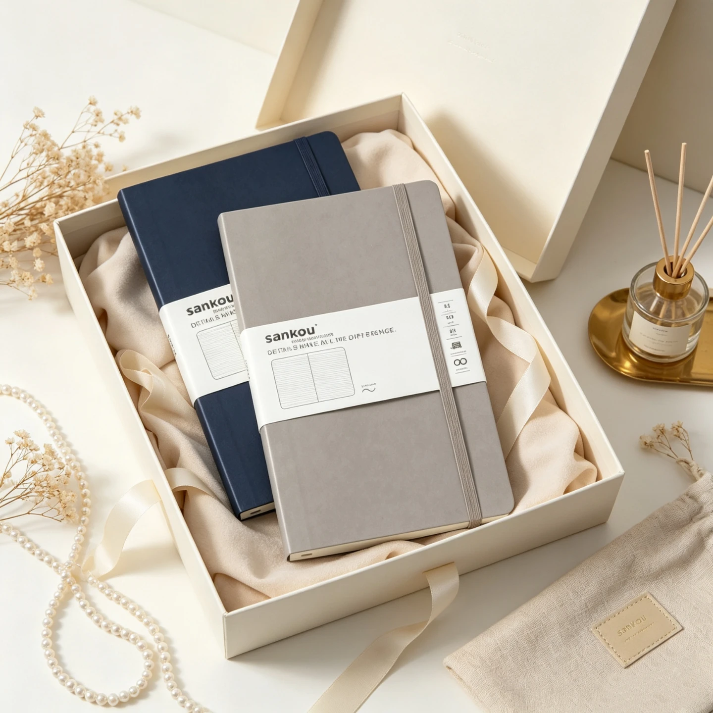 A5 Light Luxury Leather Journal - Healing Softcover with Strap, Lined Dot Grid & Blank Notebook Gift, Elegant Leather Notebook