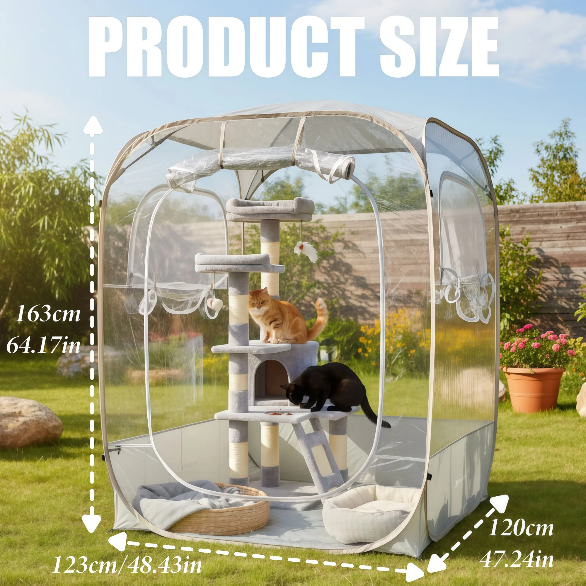 1 Pack Lightweight Pet Play Tent, Transparent Pop Up Playpen, Portable Foldable Shelter for Cats Dogs Travel