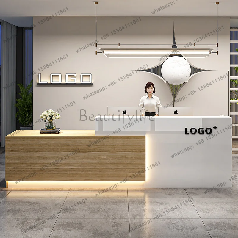 

LXOffice Hair Salon Reception Desks Luxury Beauty Salon Modern Simple Modern Decorations Recepcion Desk Commercial FurnitureSSS