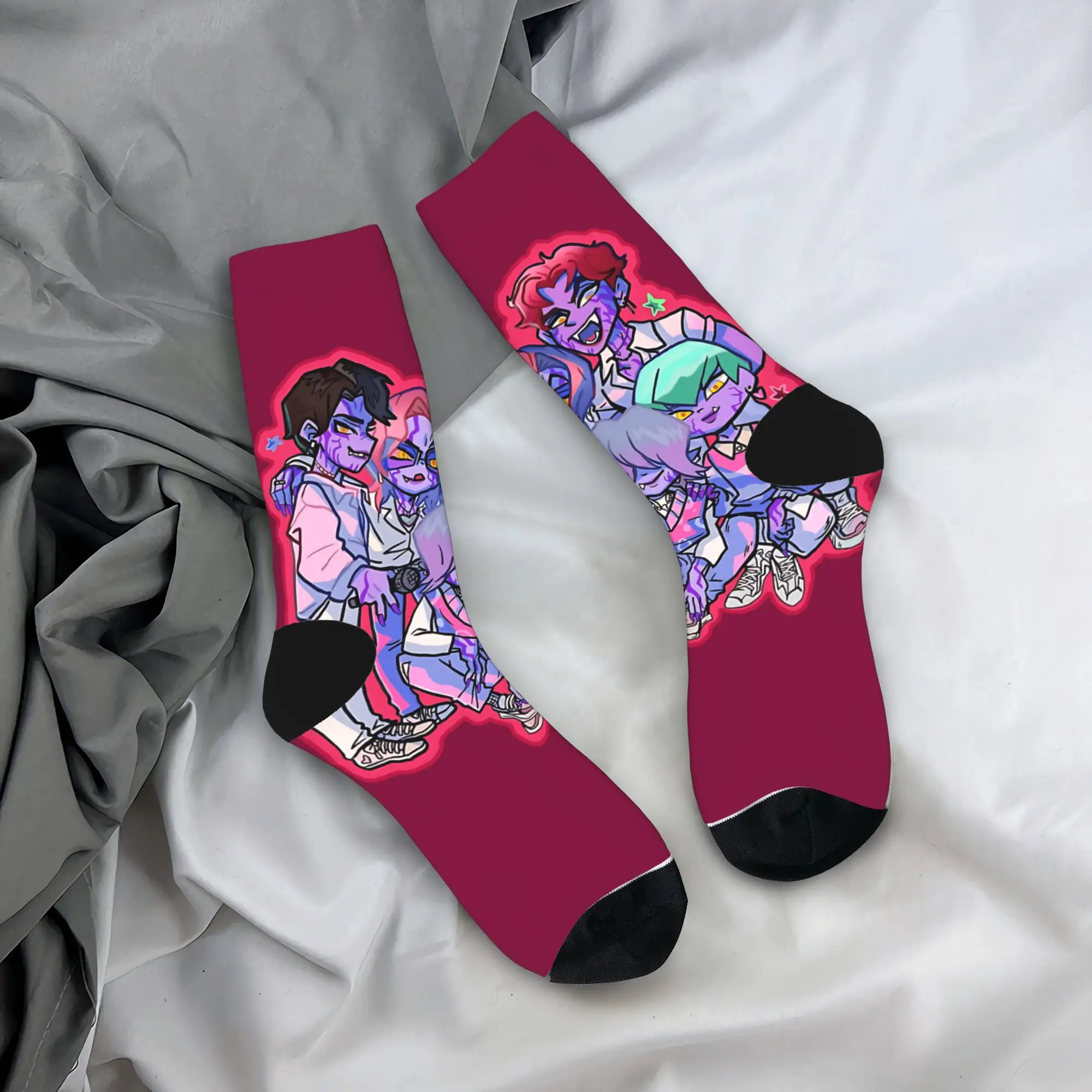 

Men Socks Baby Saja KPop Demon Hunters Chibi Art Stockings Autumn Kawaii Breathable Socks Pattern Cycling Anti-Slip Socks