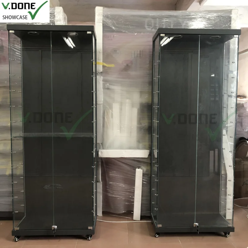 custom.Customizable Floor-Standing Glass and Plywood Lacquer Curio Cabinets Jewelry Vitrine Display Showcase Mobile Shop Display