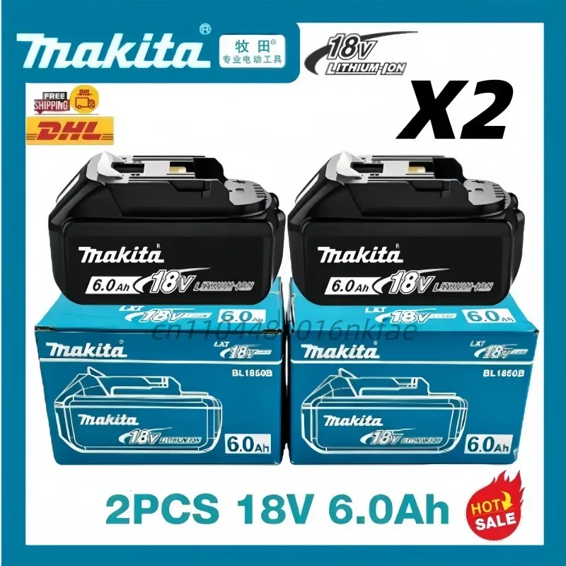

Original Makita battery, 18V 6.0Ah rechargeable battery, power tool BL1830 BL1840、BL1850、BL1860B、 Makita 18V