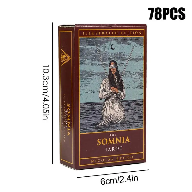 The Somnia Tarot Cards Divination Tools Standard Fortune Telling Tarot Decks for Board Game Fate Divination Gathering playing