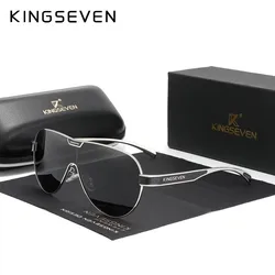 KINGSEVEN New Oversized Sunglasses Men And Women Polarized Mirror Lens Goggles UV Protection Men's Glasses Stainless Steel N7762