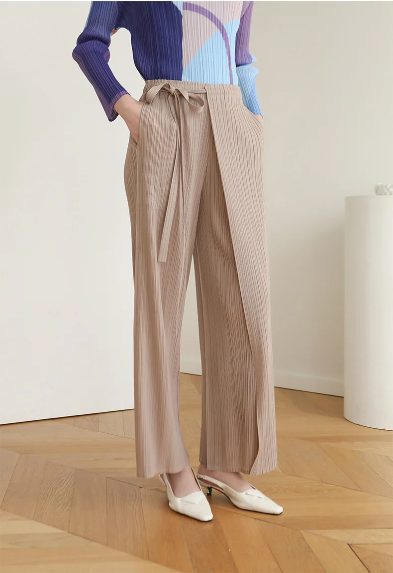 Autumn, Spring, Summer, and Three Seasons Wear Style: Small Style Design: Fresh Solid Color Versatile Casual Pants [9029]