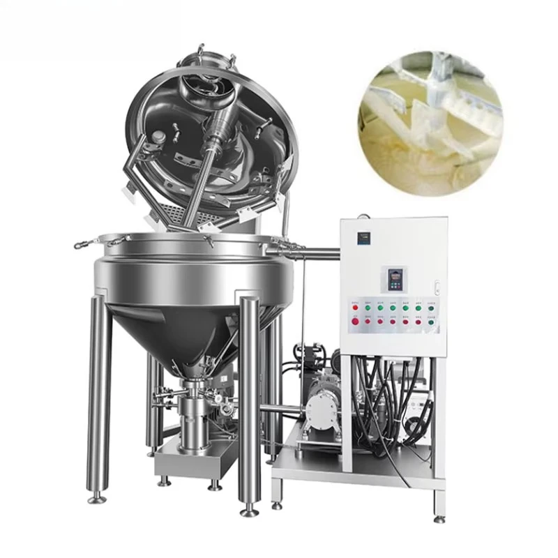 Cream Lotion Manufacturing Vacuum Emulsifier Mixer with Heating Homogenizing System