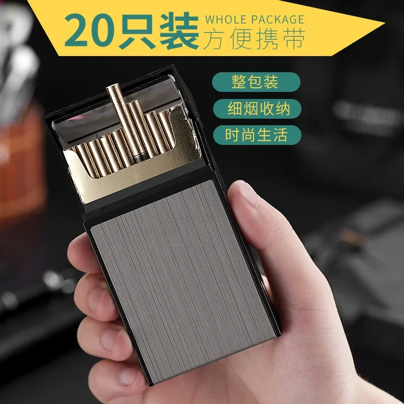 Long Cigarette Case Aluminium Cigarette Box Hold 100mm Cigarettes Storage Container Tobacco Holder Pocket Box Gifts Smoking Tool