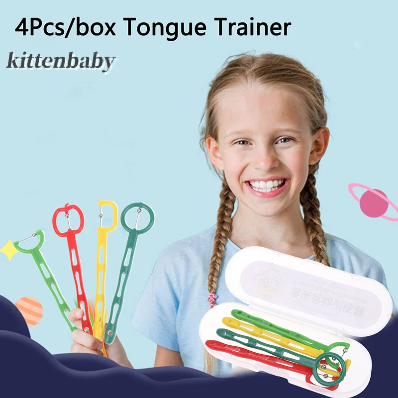 

4Pcs/box Tongue Tip Exercise For Adult Kids Speech Therapy Autism Sensory Rehabilitation Oral Tongue Muscle Trainer Talk Tools