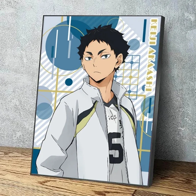 Siatkówka Chłopiec Japonia Anime Haikyuu Plakaty Postać Diament MalarstwoPrinted Wall Art Decor Home Living Room Decoration Gift