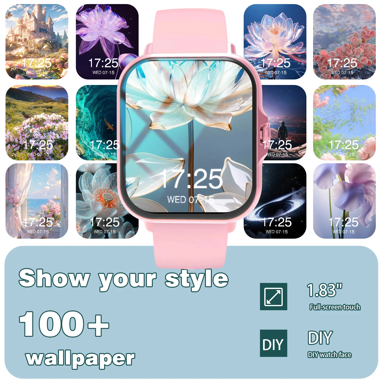 New Smartwatch Wireless Call/Receive Multiple Sports Modes Weather Forecast Message Notification Multiple Sports Modes