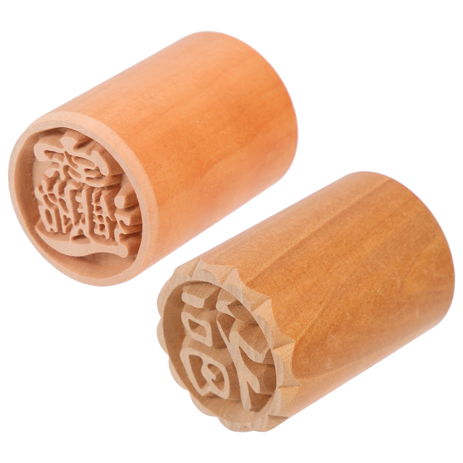 2Pcs Mooncake Stampers Wooden Pastry DIY Pattern Maker Moon Cake Baking Dough Press Cookie Stamp Food Pattern Cake Decorating
