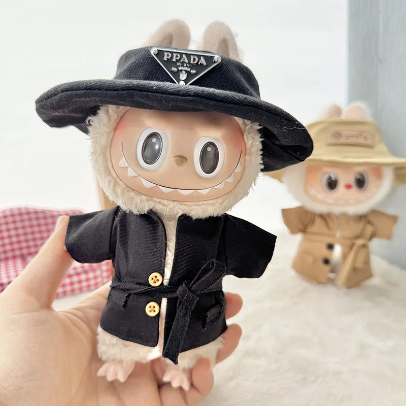 Vintage Trench Coat for Labubu - High-Quality Autumn & Winter Outfit for 17cm Labubu Vinyl Dolls
