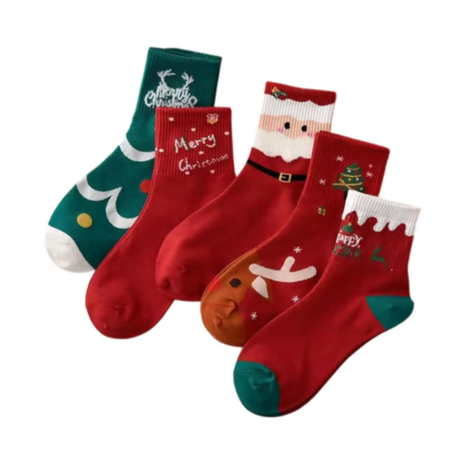 

Christmas Socks Breathable Men Women Novelty Sweat Absorbing Red Socks for