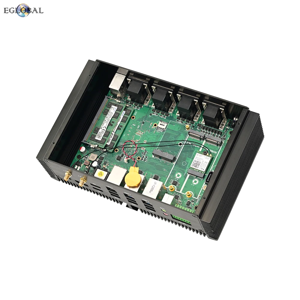 EGLOBAL Промышленный мини-ПК i5 1235U i7 1255U 8COM RS232 RS485 RS422 3LAN 2DDR5 2NVME SSD GPIO HDMI DP Windows 10 Безвентиляторный ПК