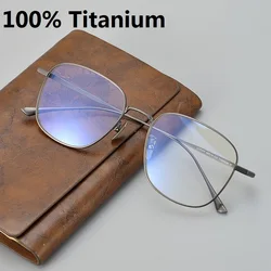 Japanese Brand Handmade Glasses Frame Men Square Business Classics LOEWY Eyeglasses Pure Titanium Prescription Optical Eyewear
