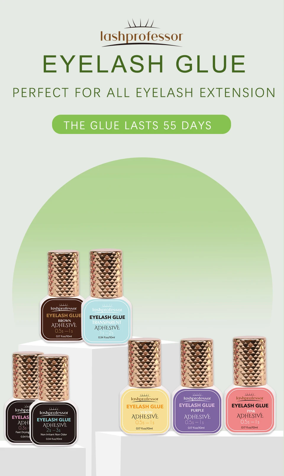 0,3S individueller Kleber für Wimpernverlängerungen, Schwarz/Klar, schnell trocknend, starker Kleber, langlebige Farbe, Wimpernverlängerungskleber, Make-up – Detail 2