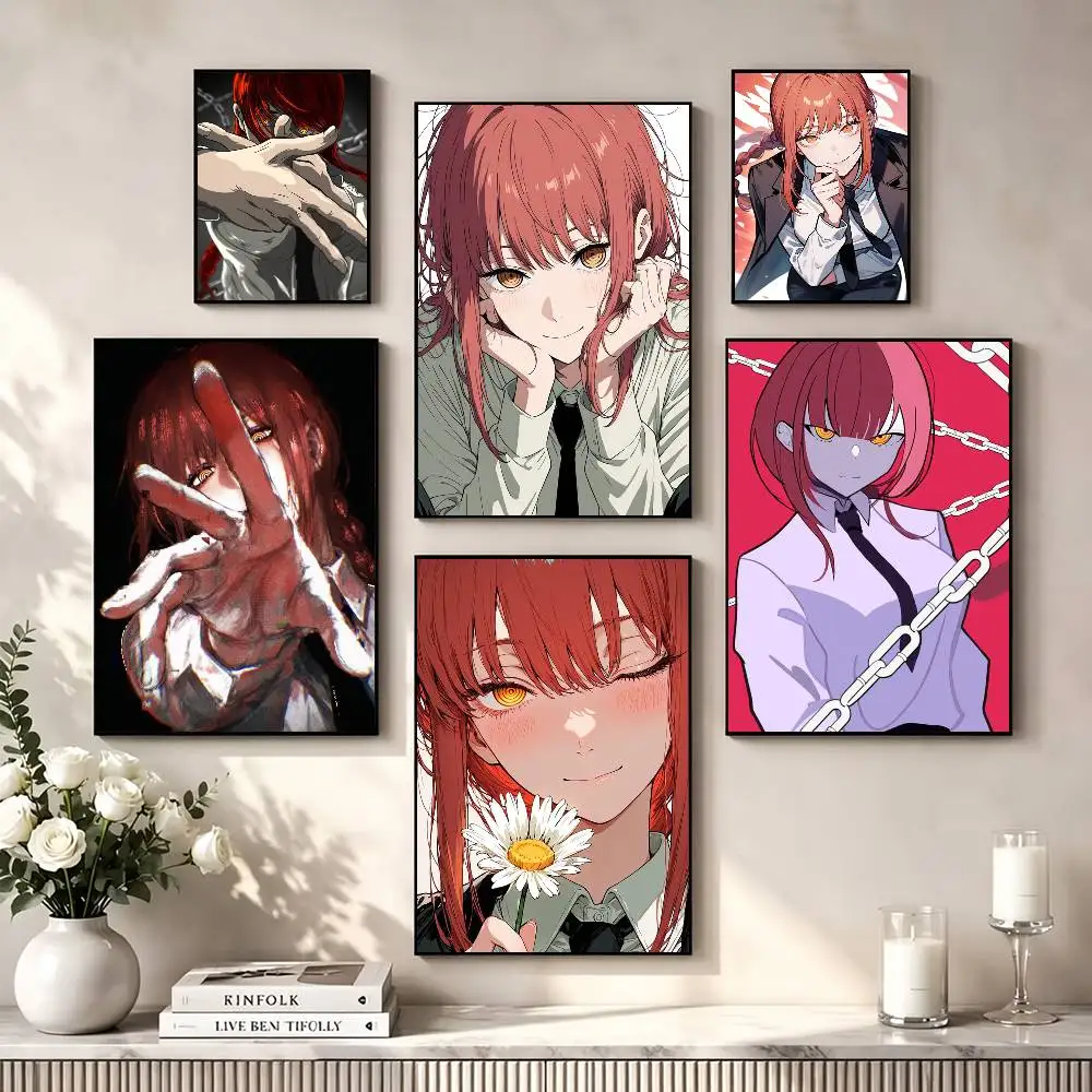 Chainsaw Man Makima Poster High Quality Dorm Living Room Aesthetic Wall Decoration Painting Stickers Gift