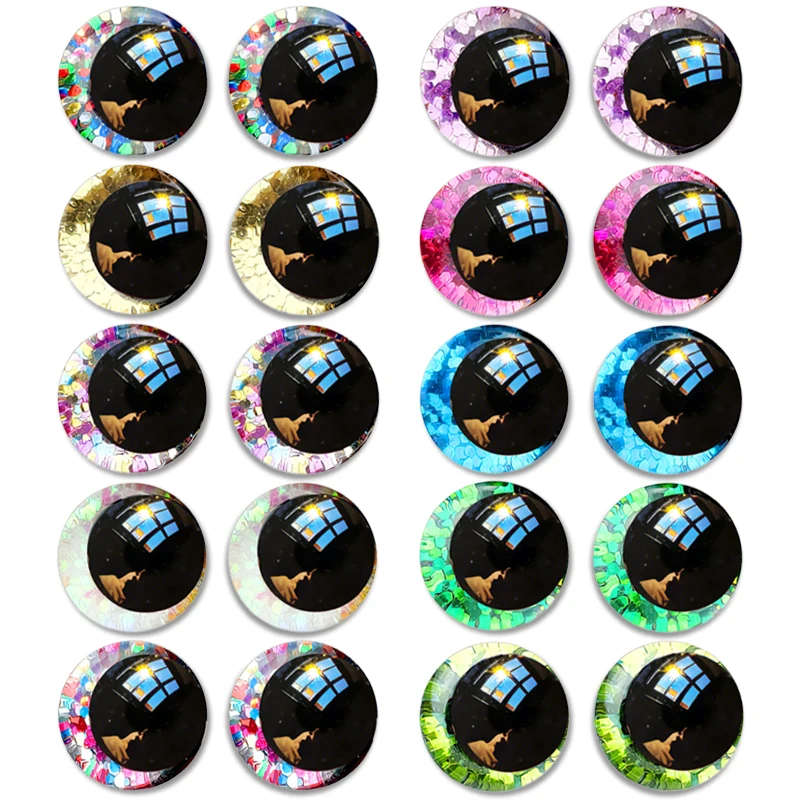 Image of 20 einzigartige „Auge“-Spielzeuge, erhältlich in den Größen 14–20 mm, 3D-Cartoon-förmige blinkende Augen, sichere Augentyp zum Basteln.