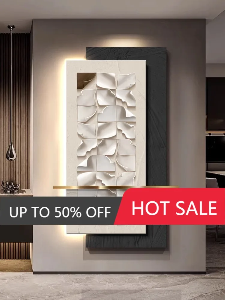 3D high-end feeling, lobby decorative art painting, living room vertical version, wall lamp painting, corridor hanging painting