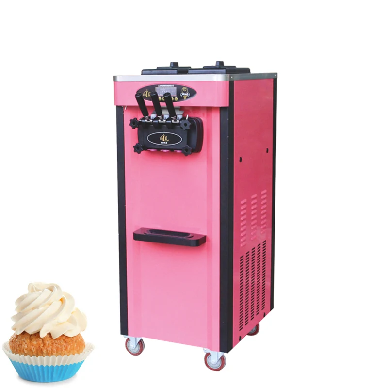 

Three Flavors Frozen Yogurt Machine, Commercial Ice Cream Machine, Vertical High-Power Sweet Cone Machine