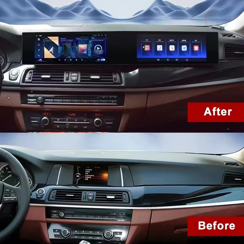 شاشة تفاعلية مزدوجة أندرويد تعمل باللمس Carplay 360 نظام تحديد المواقع والملاحة راديو بلوتوث ل BM 5 سلسلة F10 F11 F18 2010-2017 DSP