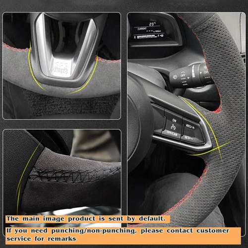 Imagen 2 del producto Cubierta trenzada de volante personalizada de gamuza 100% apta para Chevrolet Cruze Hatchback Sedan 2009-2014 Aveo 2011-2014 Orlando 2010-2015