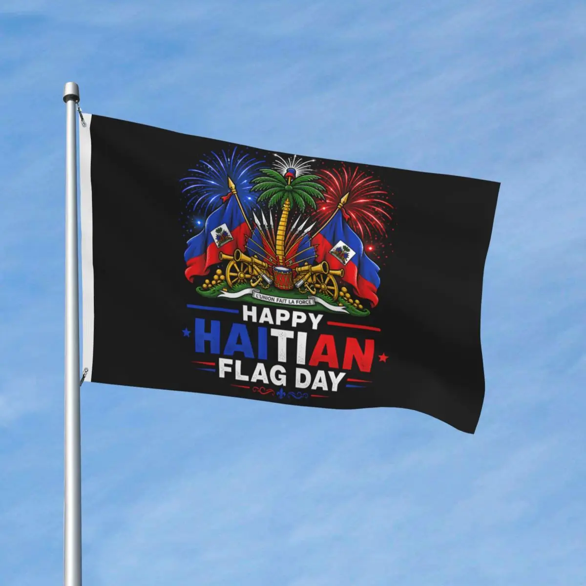 Happy Haitian Flag Day Patriotic Haiti Heritage Celebration Flag Hanging Flags 90X150cm Banner For Celebration Home Decoration
