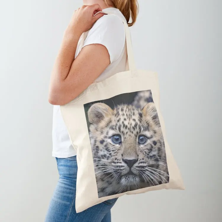 

A Beautiful Amur Leopard Cub Tote Bag Customizable tote bag Canvas shoulder bag university shopper Big women