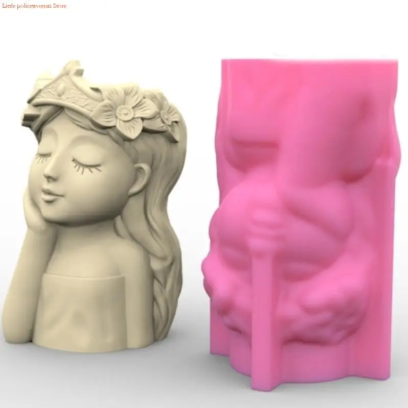 

F92D держатель для ручек цветочный горшок силиконовая форма Корона для девочек форма для эпоксидной смолы DIY инструменты для