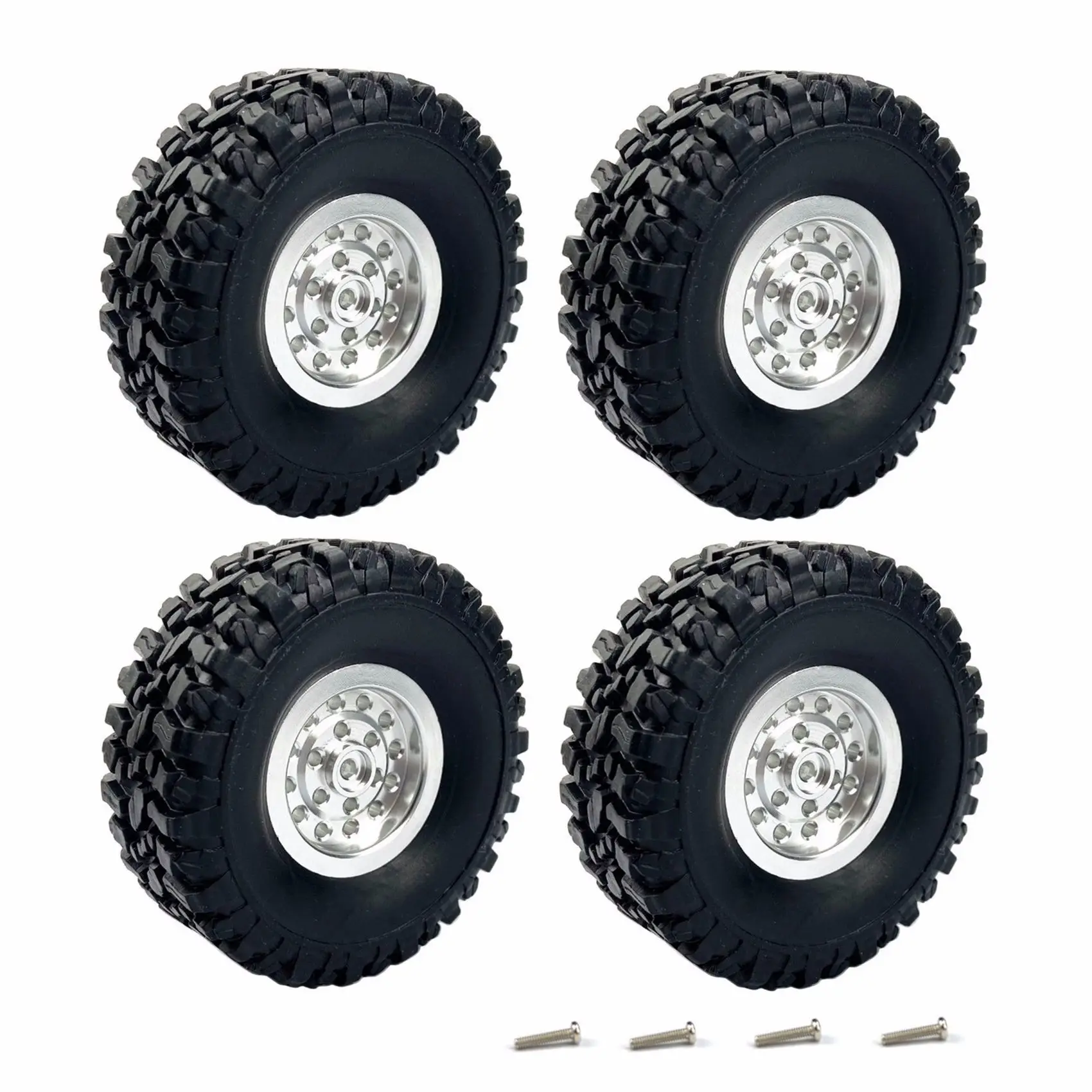 ABWE-2 Set RC Car Part: 1 Set Metal Pull Rod Tie Rod Pull Rod Base Shock Absorber & 1 Set Metal Wheel Rim Tyre Tires Set