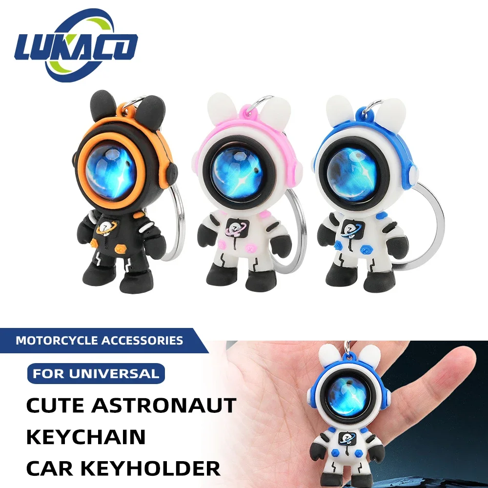 Cartoon Spaceman Keychain Male Female Cute Space Astronaut Couple Key Bag Hanging Car Backpack Key Chain Pendant Jewelry Gifts