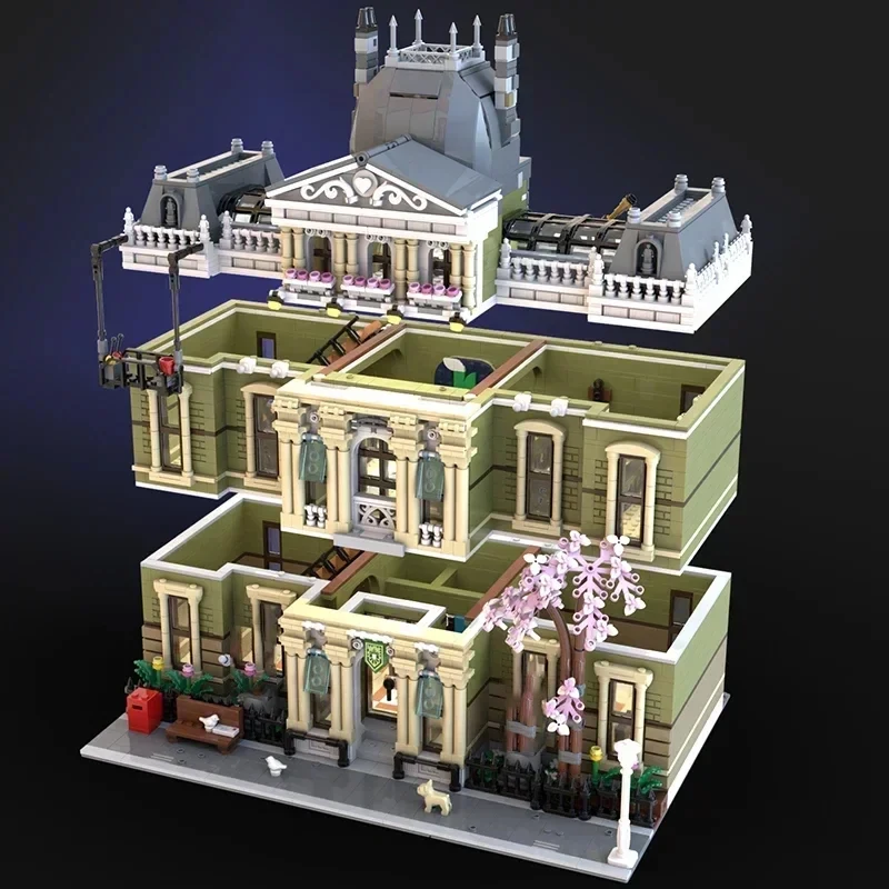 City Street View Model MOC Building Bricks Public Natural History Museum Modular Technology Gifts Holiday Assemble Toys Suit