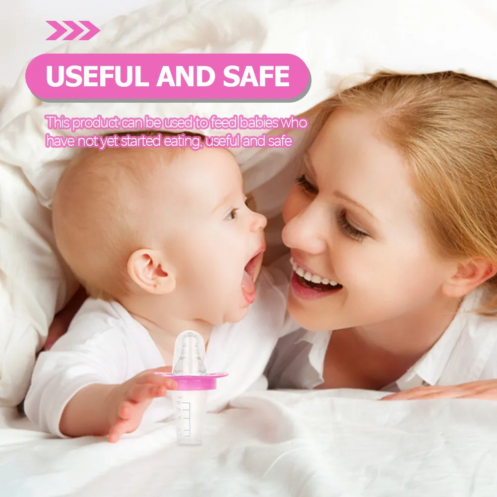 

3pcs Baby Food Feeder Silicone Medicine Pacifier Newborn Must Haves Infant Feeding Bottle Toddler Pink Safe Creative Design