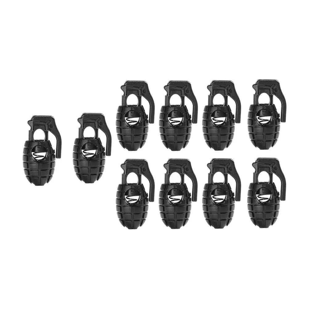 

18pcs Anti-slip Cord Buckle Shoelace Fixation Hat Adjustable Black Clasp Lightweight Long-lasting Material Spring