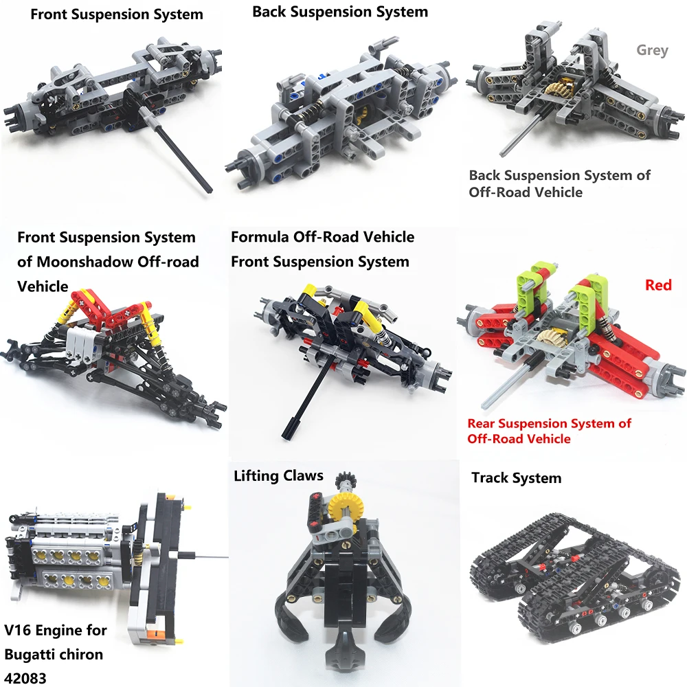 

Technical Parts MOC Vertical Display Stand Republican Falcon Framed Differential Gear Kit Suspension Track System Engine Set