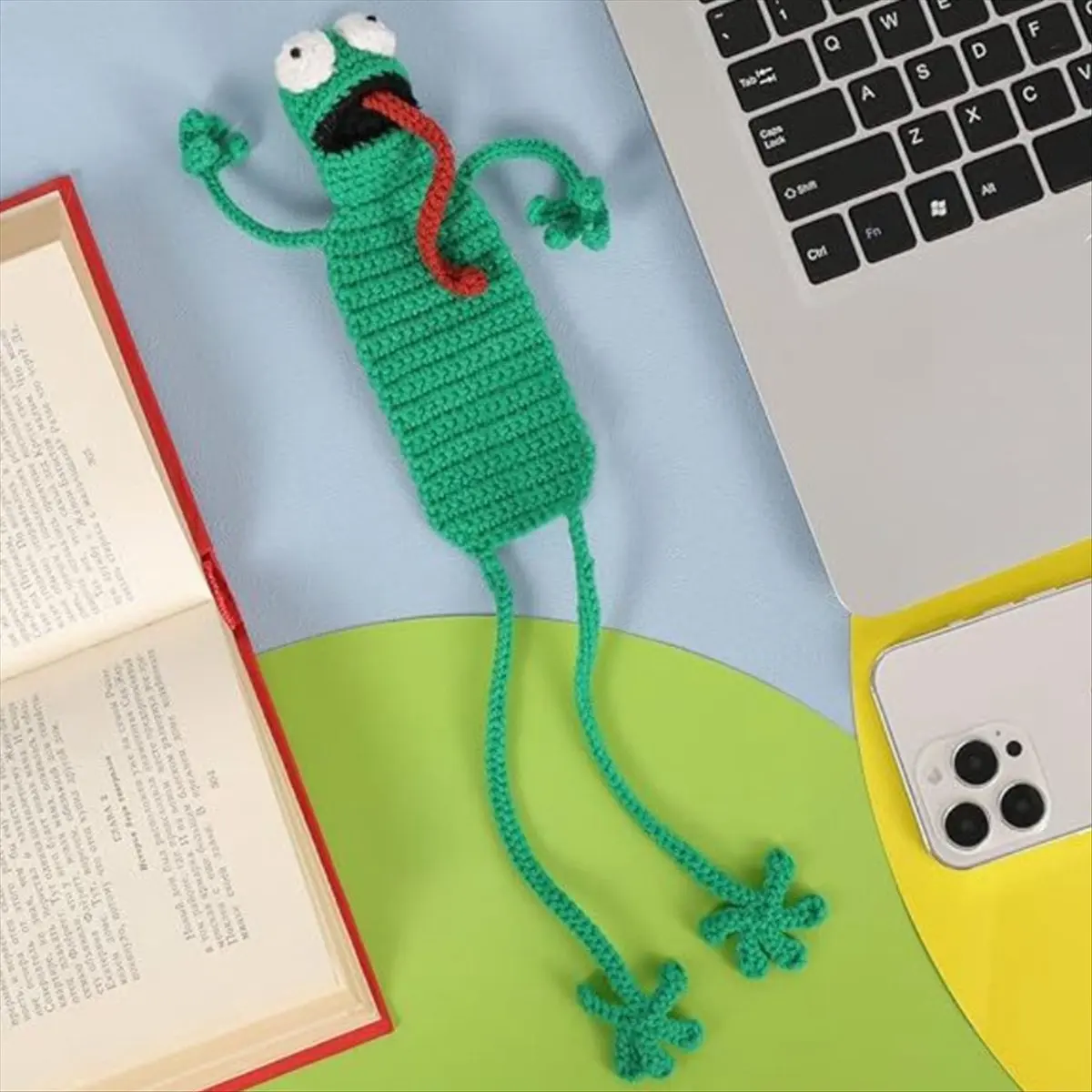 N82R 3D Animal Cartoon Bookmark Crochet Handmade Bookmark Children Student Cute Book Clip Pendant A view 5