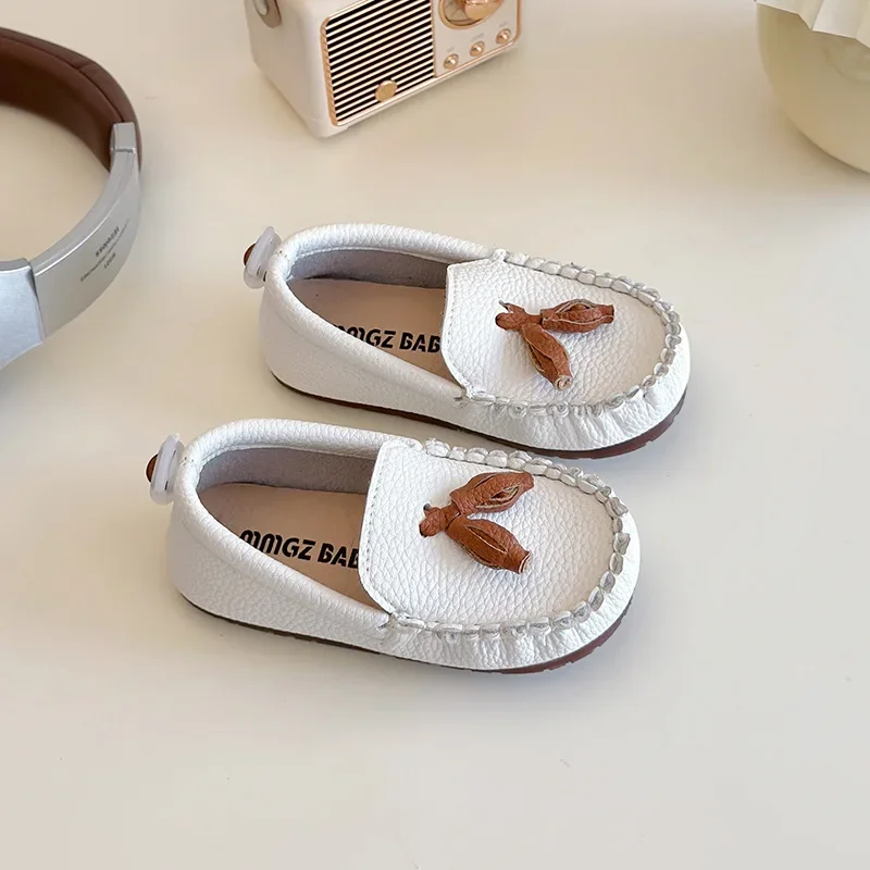 Children Flats for Boys 2025 Spring New Fashion British Style Soft Anti-slippery Versatile Chic Casual Baby Walk Leather Shoes
